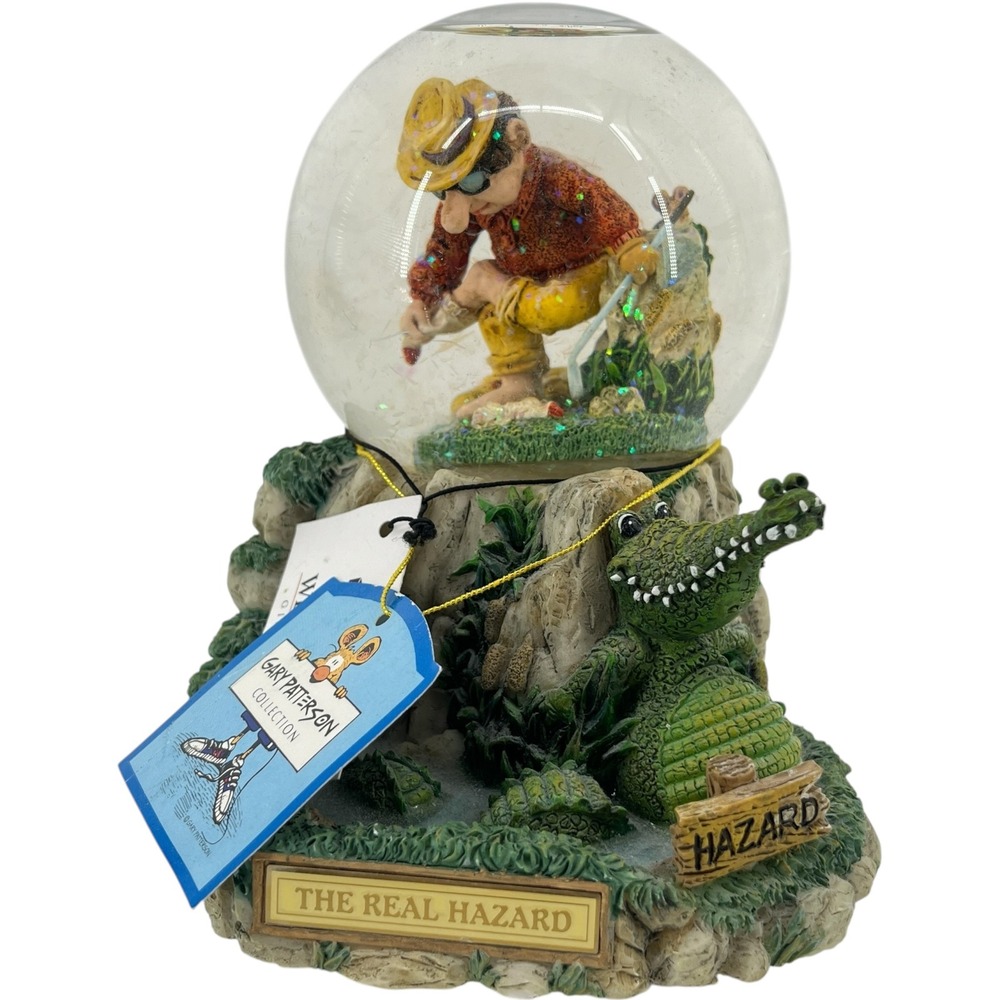 Gary Patterson The Real Hazard Musical Snow Globe Westland Giftware Golf Gator